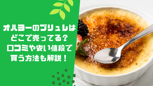 オハヨーのブリュレはどこで売ってる?口コミや安い値段で買う方法も解説!
