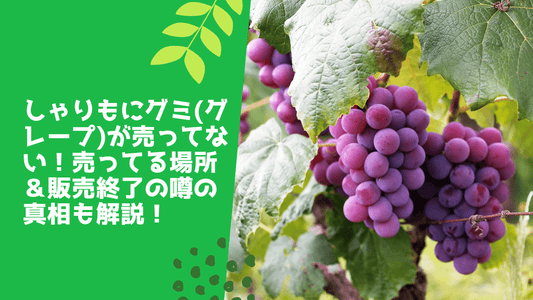 しゃりもにグミ(グレープ)が売ってない!売ってる場所&販売終了の噂の真相も解説!