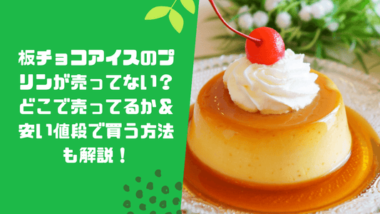 板チョコアイスのプリンが売ってない？どこで売ってるか＆安い値段で買う方法も解説！
